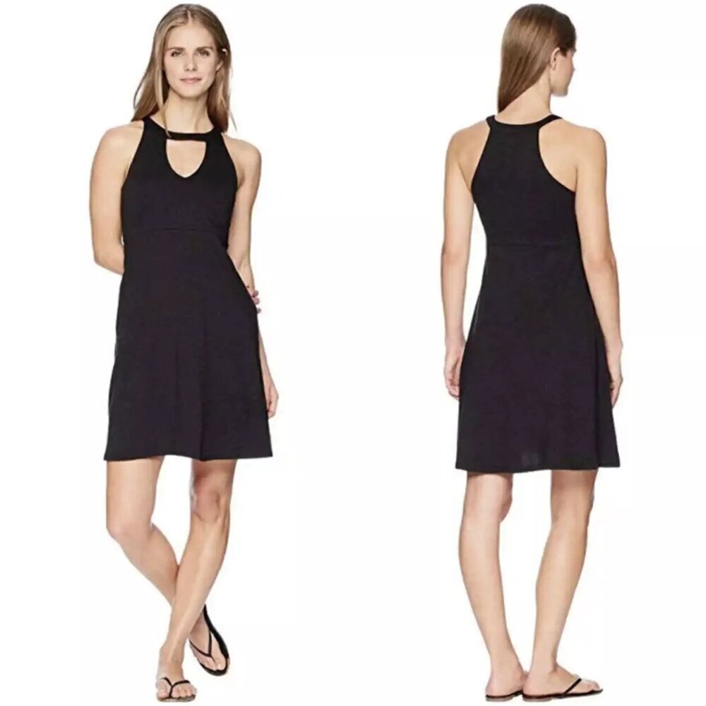 Toad&Co Avalon Activewear Travelers Mini Dress Women's Medium Black Built in Bra